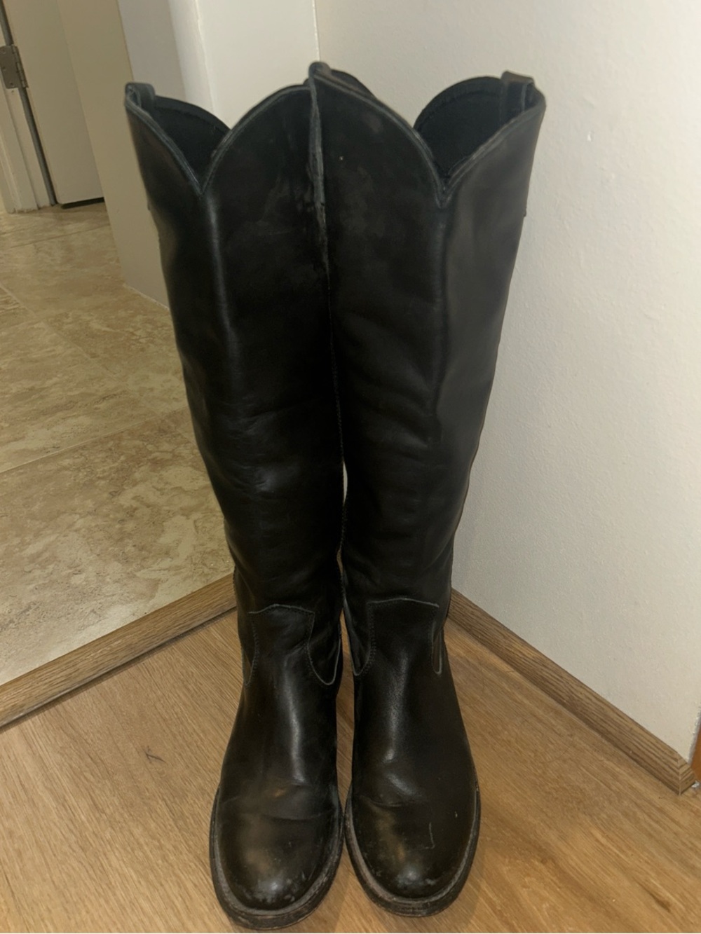 Women's Black Over-the-Knee Leather Boots